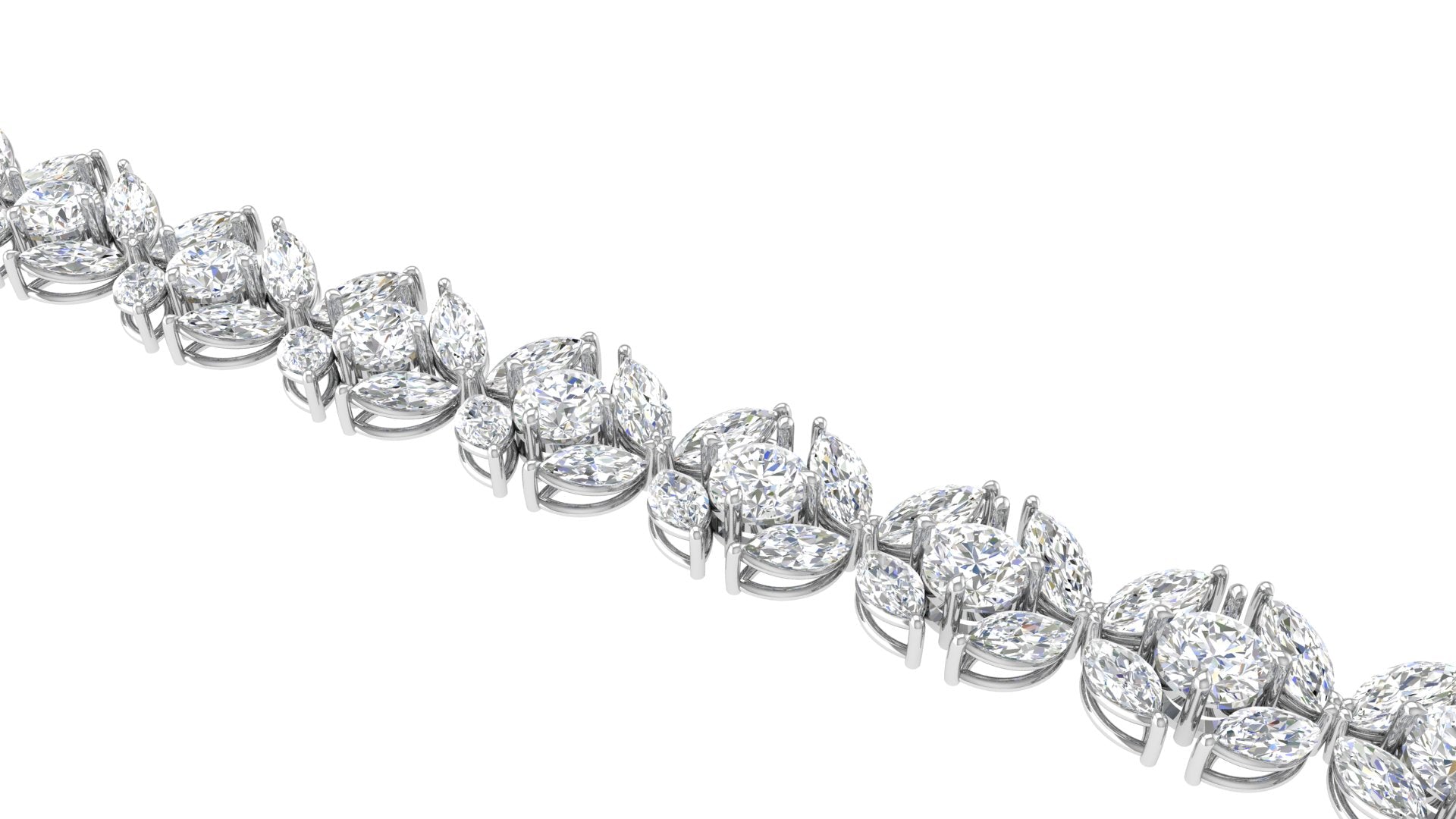 Luxe Marquise Cluster Diamond Bracelet – Elegant Floral Sparkle Design 🌸