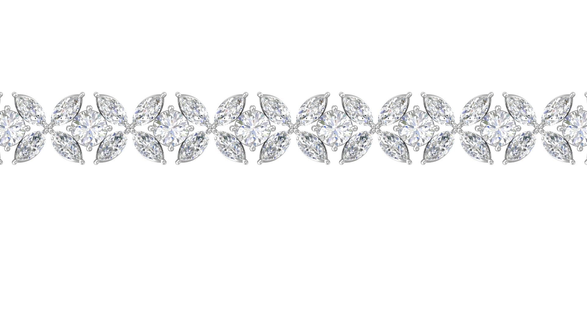 Luxe Marquise Cluster Diamond Bracelet – Elegant Floral Sparkle Design 🌸