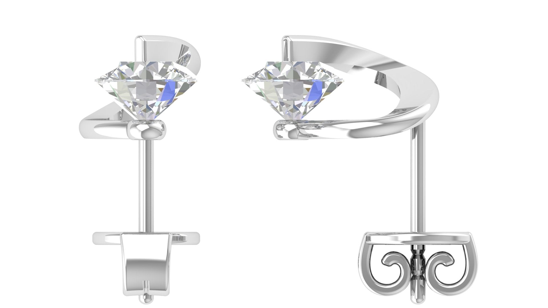 Elegant Infinity Twist Diamond Stud Earrings – Classic Minimalist Sparkle 💎