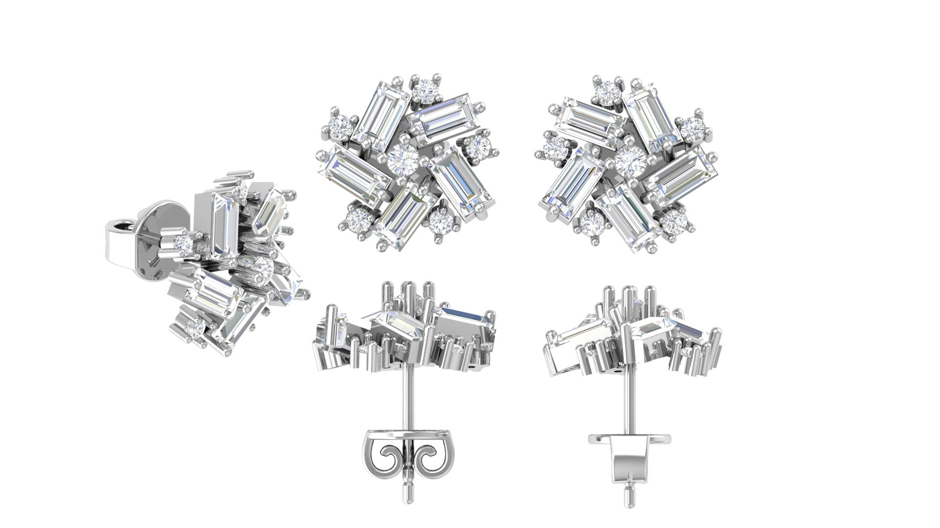 Baguette Cluster Diamond Pendant – A Symphony of Angles & Sparkle