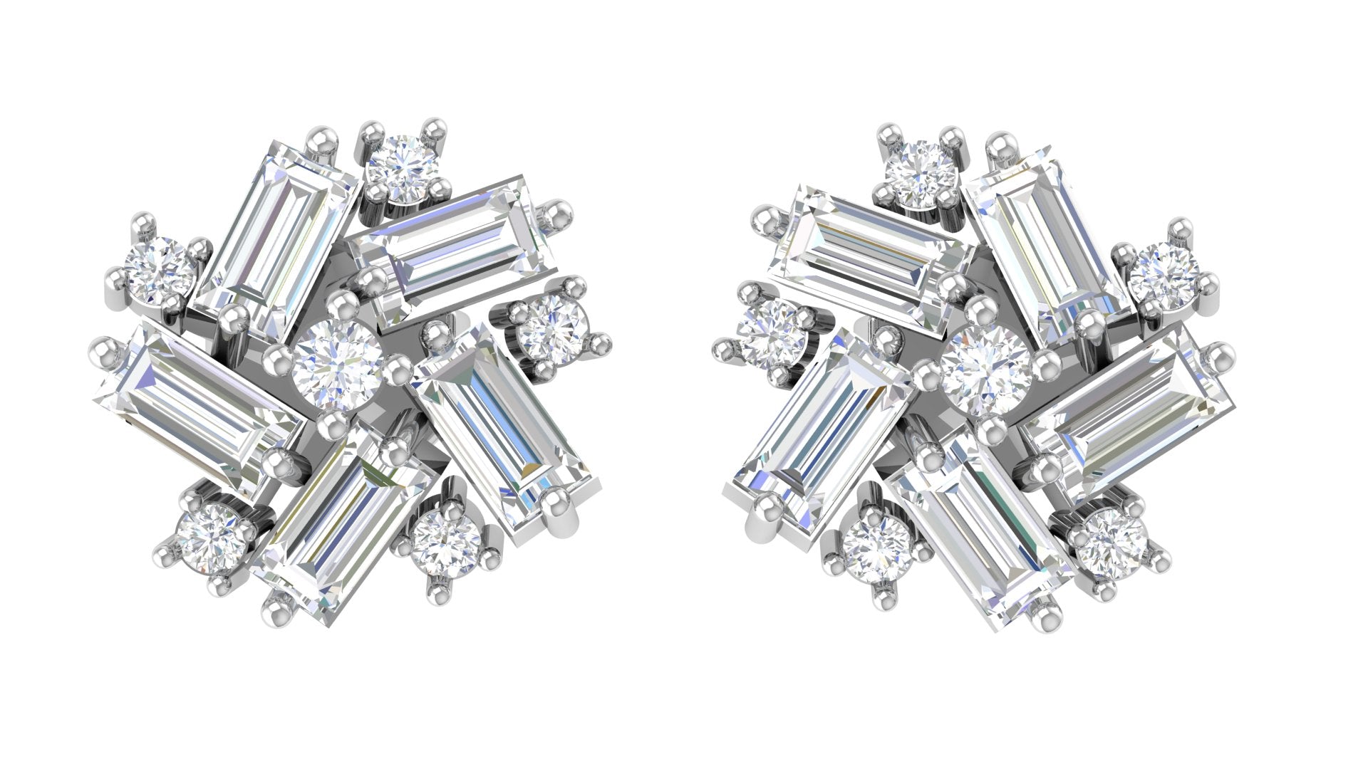 Baguette Cluster Diamond Pendant – A Symphony of Angles & Sparkle