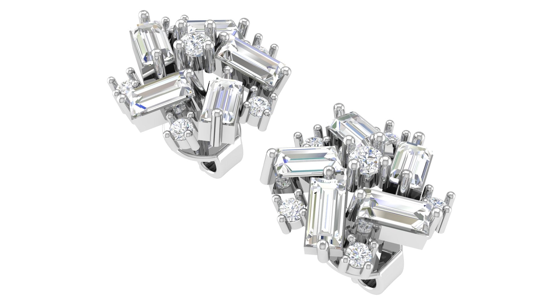 Baguette Cluster Diamond Pendant – A Symphony of Angles & Sparkle
