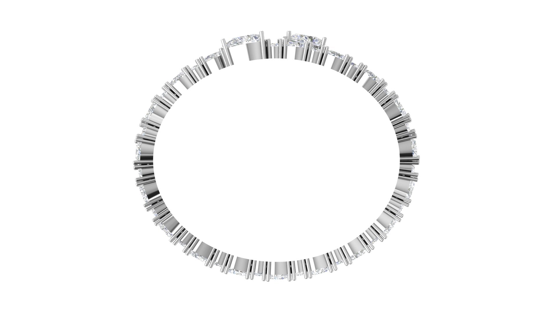 Pear & Round Diamond Tennis Bracelet – Sparkle Symphony in White Gold