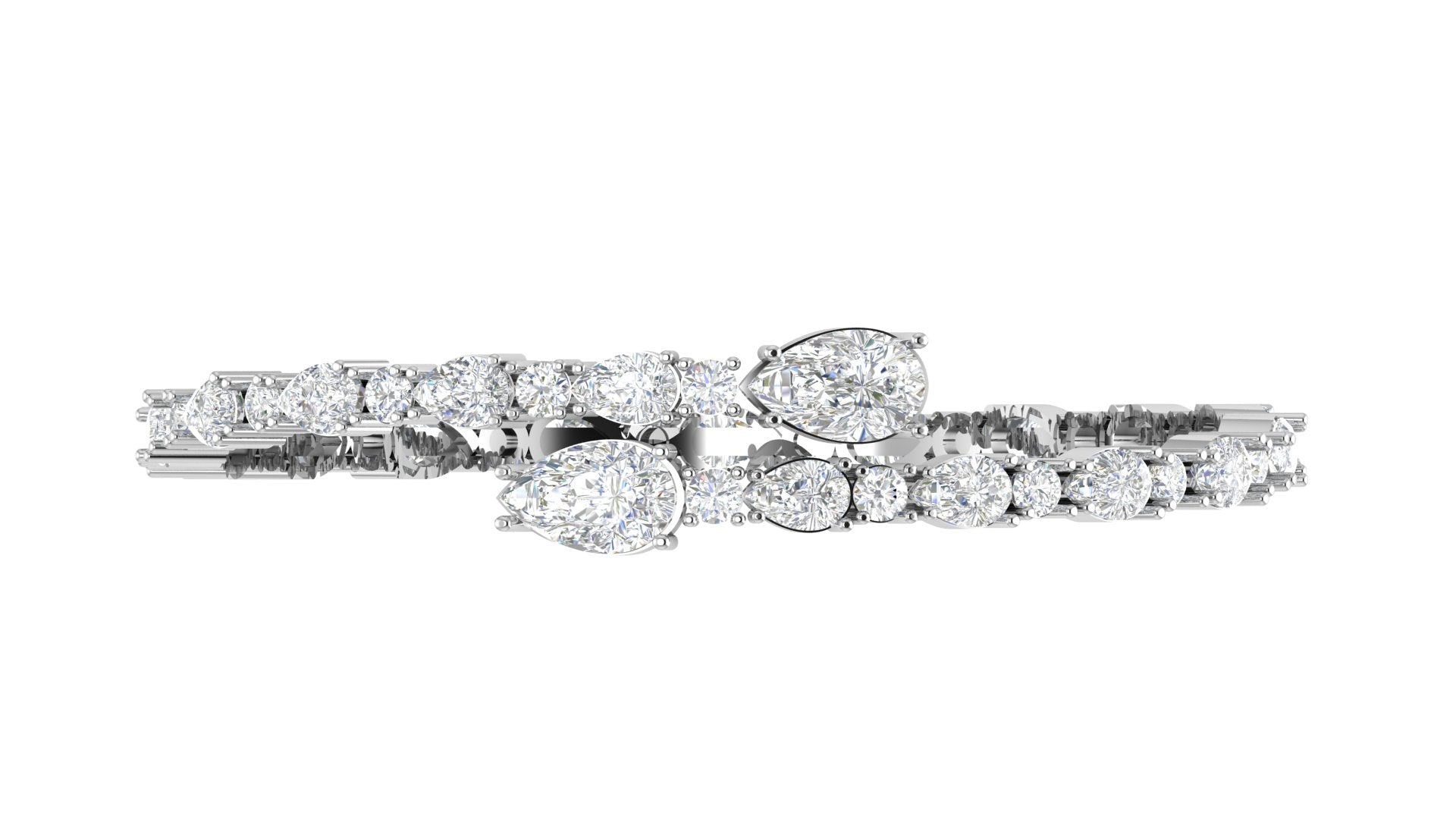 Pear & Round Diamond Tennis Bracelet – Sparkle Symphony in White Gold