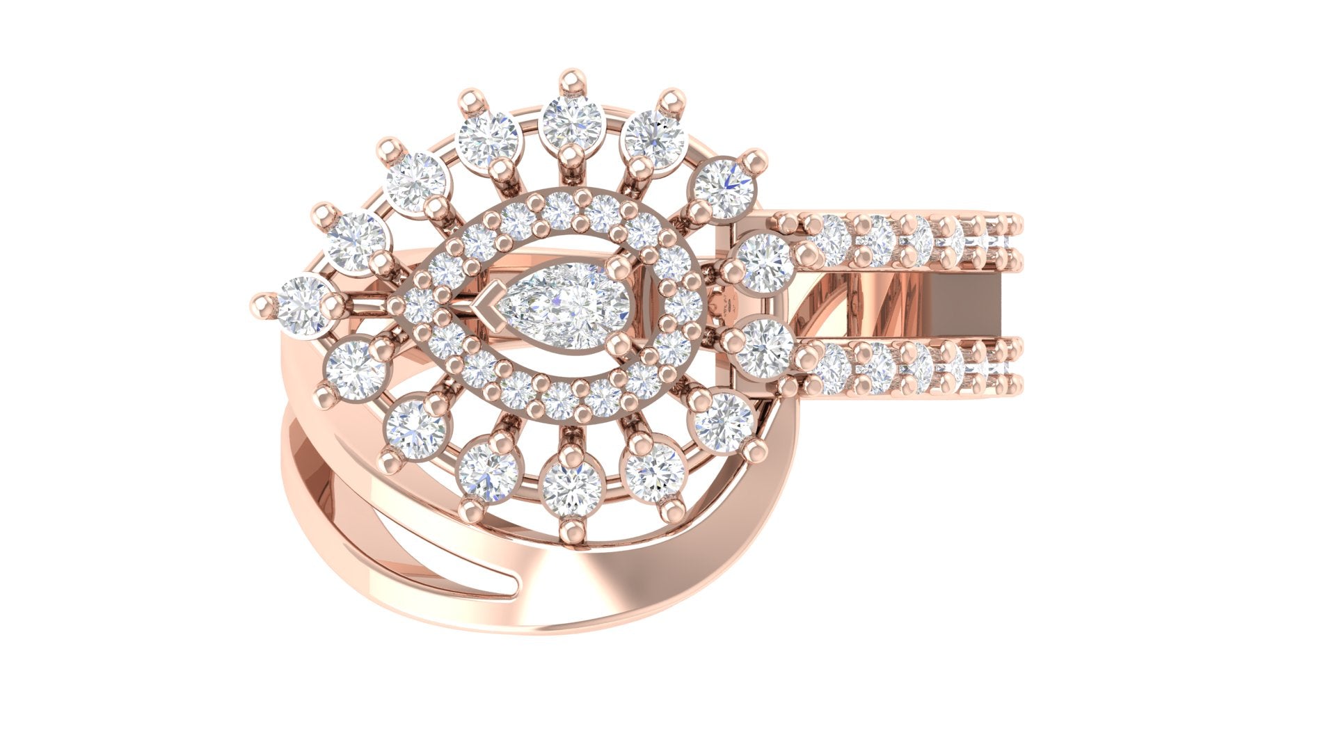 Blush Brilliance – Marquise Halo Rose Gold Ring | DS IMPEX Signature