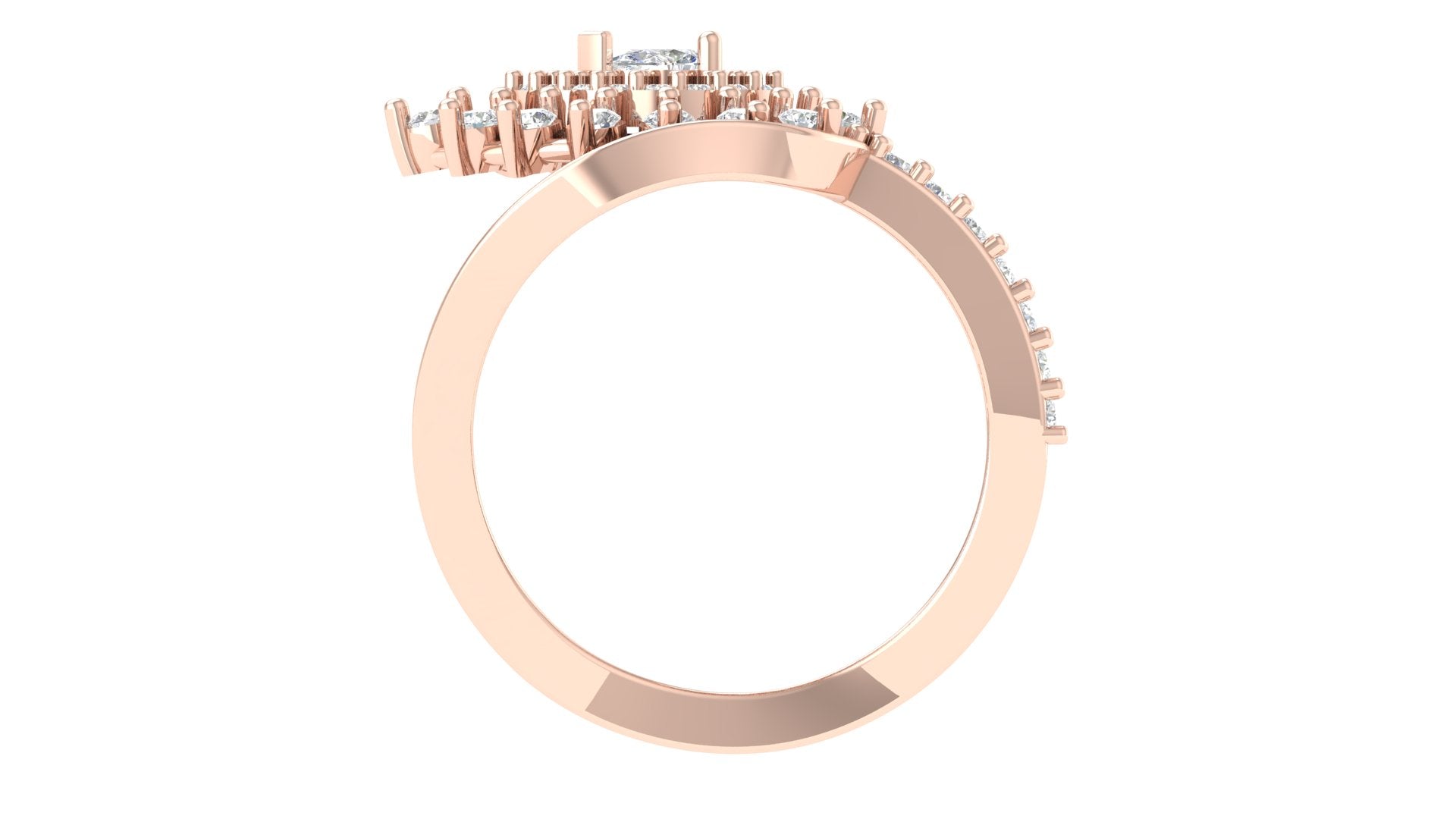 Blush Brilliance – Marquise Halo Rose Gold Ring | DS IMPEX Signature