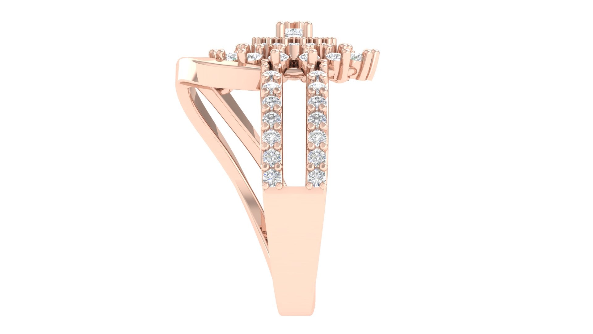 Blush Brilliance – Marquise Halo Rose Gold Ring | DS IMPEX Signature
