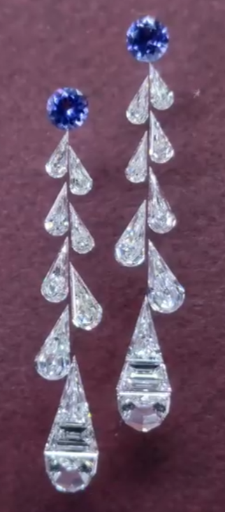 Celestial Cascade – Sapphire & Diamond Drop Earrings | DS IMPEX Luxe Edition