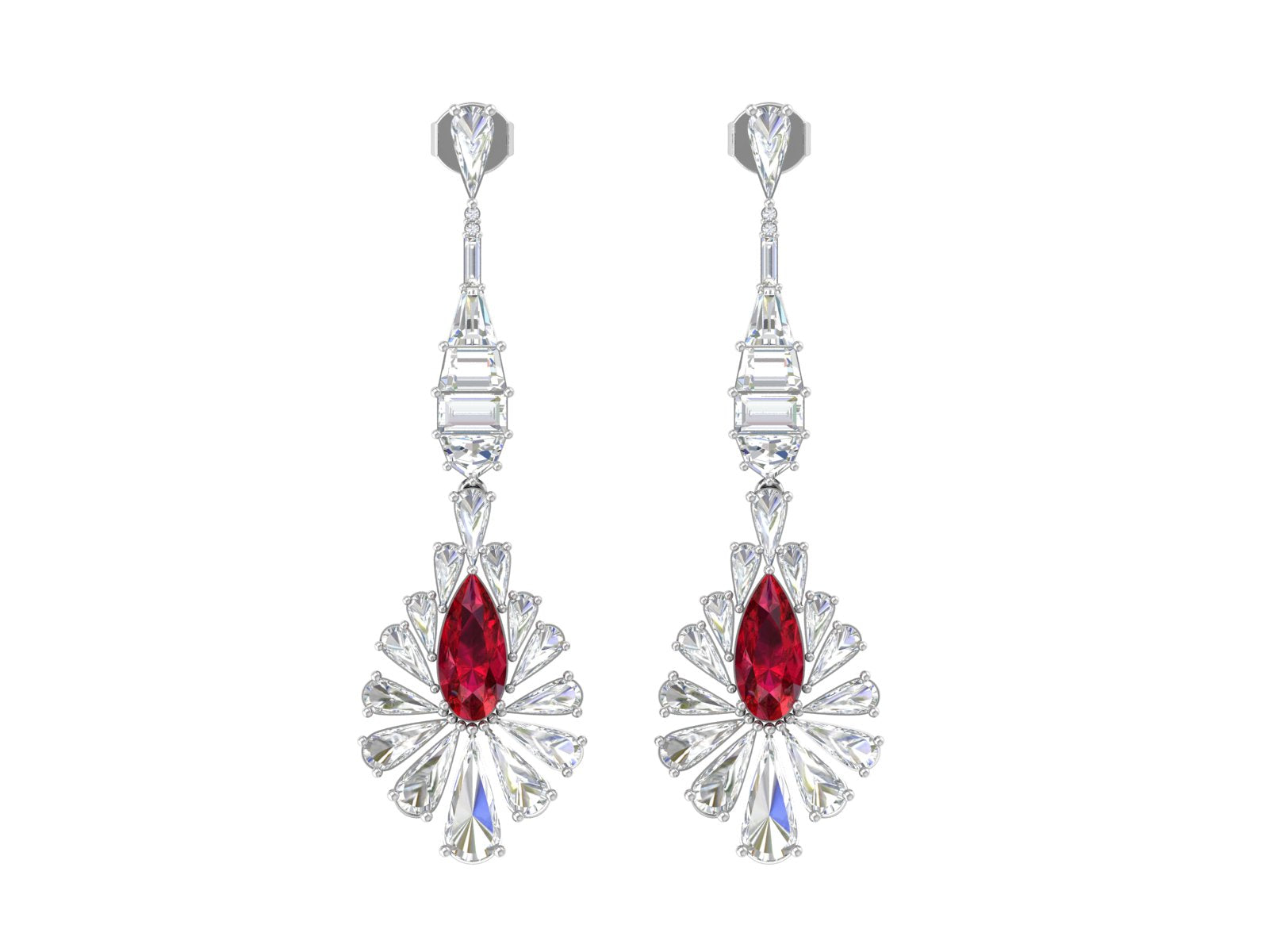 Regal Radiance Ruby Drop Earrings – Luxury Teardrop Sparkle Elegance