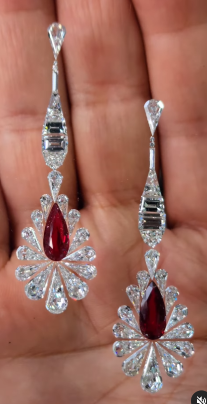 Regal Radiance Ruby Drop Earrings – Luxury Teardrop Sparkle Elegance