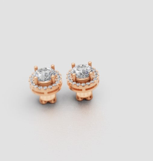 Regalia Halo – Round Cut Halo Stud Earrings