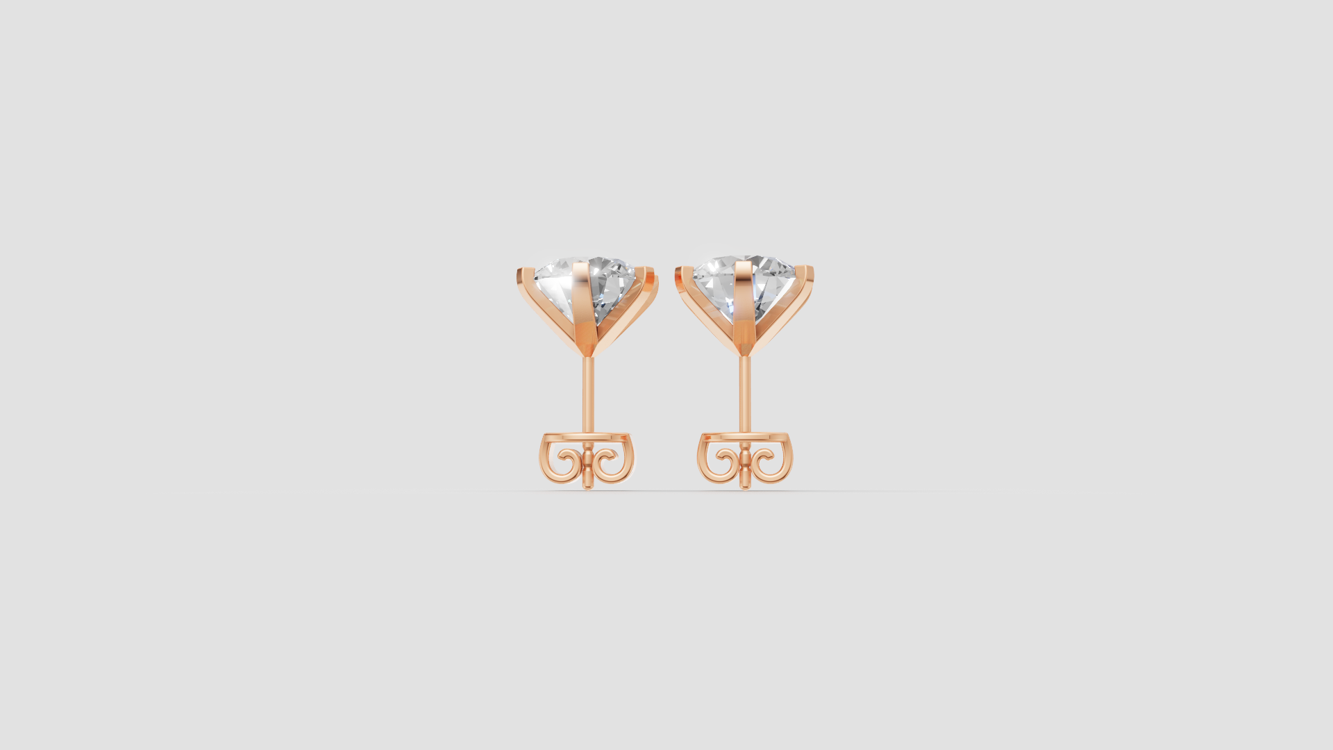 Aurora Solitaire – Classic Round Stud Earrings