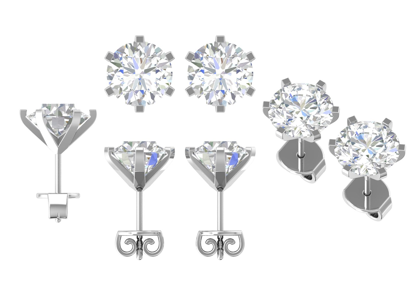 Aurora Solitaire – Classic Round Stud Earrings