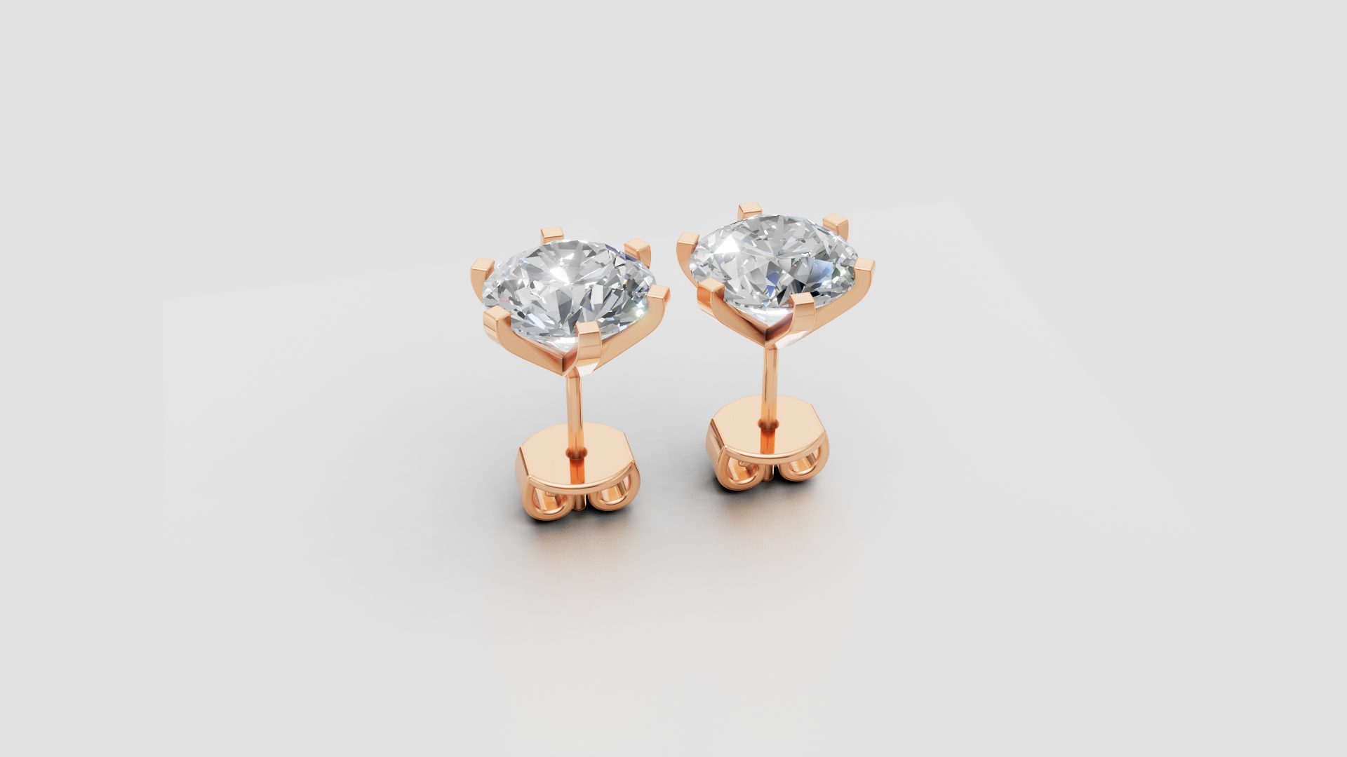 Aurora Solitaire – Classic Round Stud Earrings