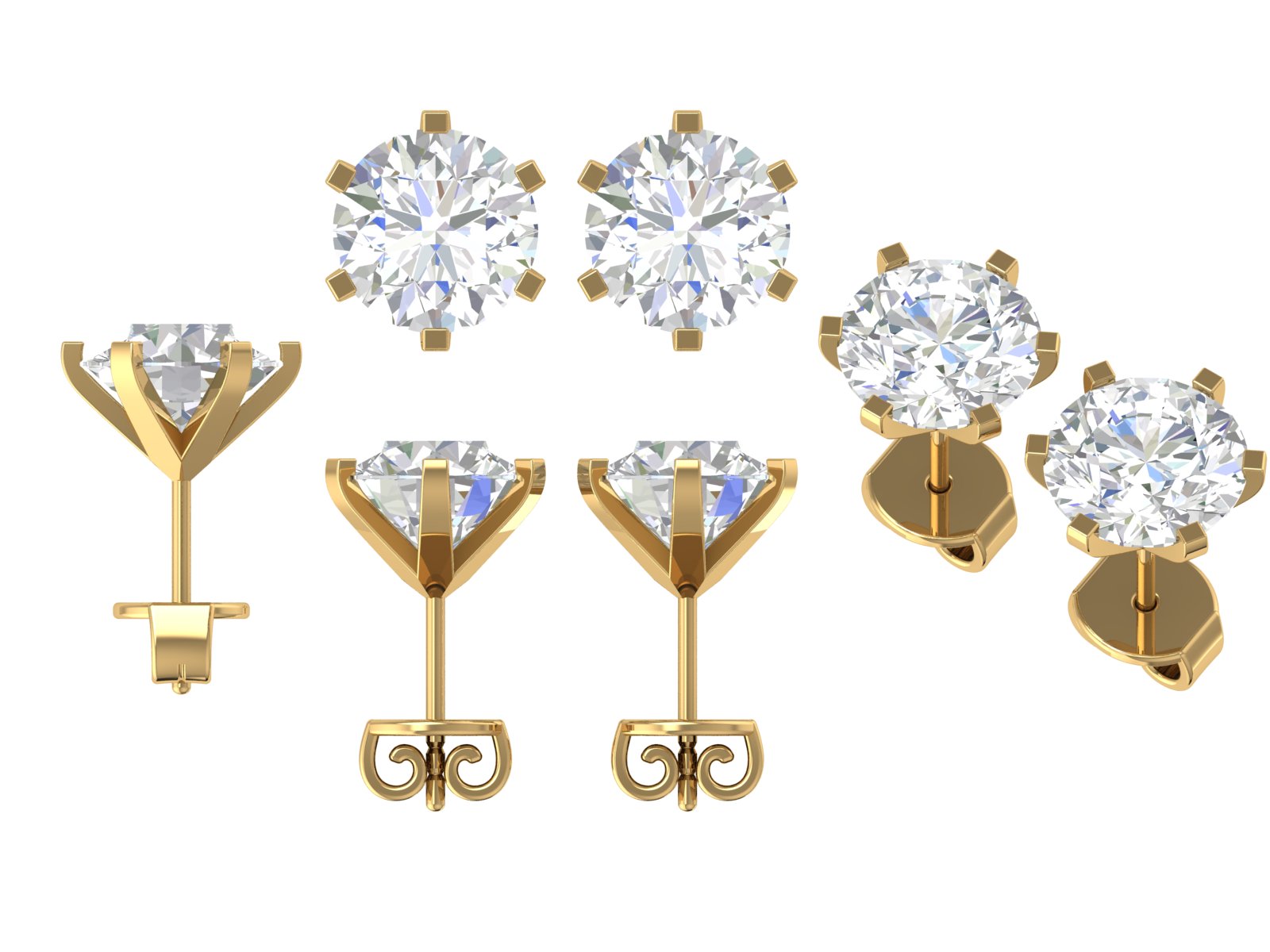 Aurora Solitaire – Classic Round Stud Earrings