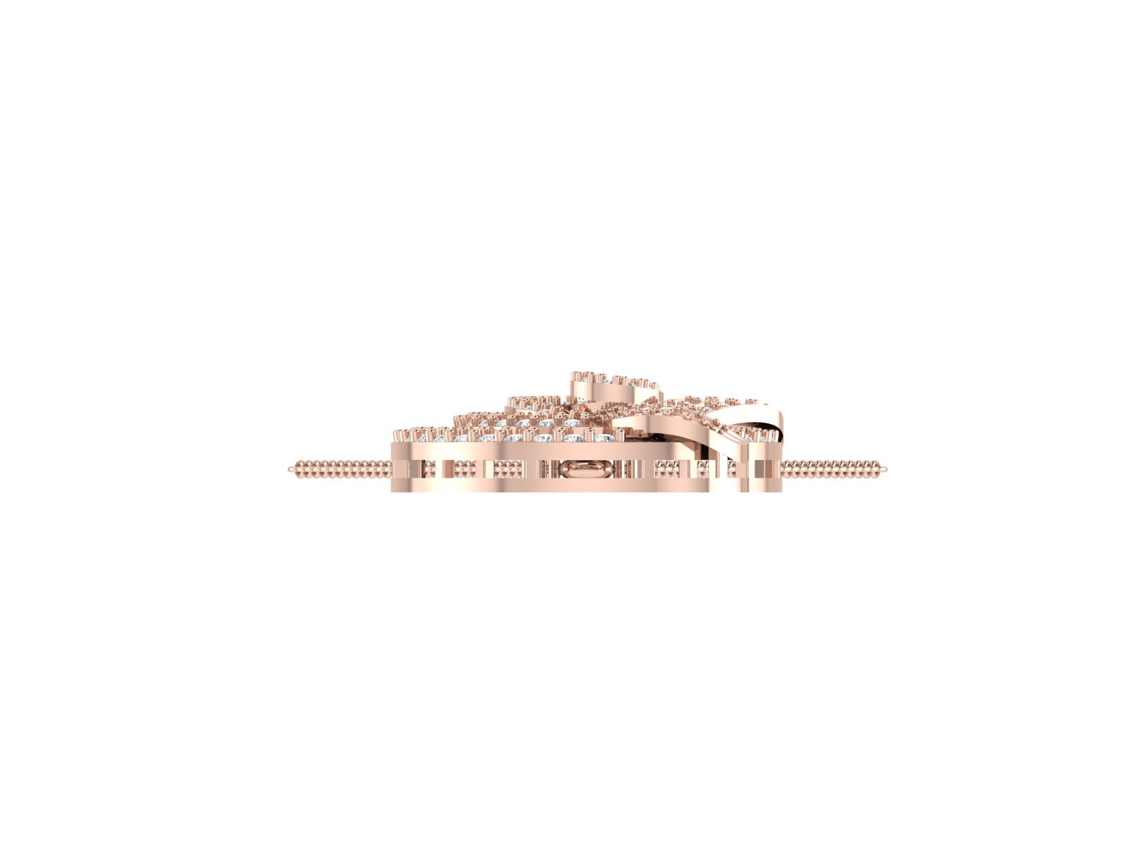 Rose Gold Diamond Spiral Pendant with Leaf Motif | Nature-Inspired Luxury