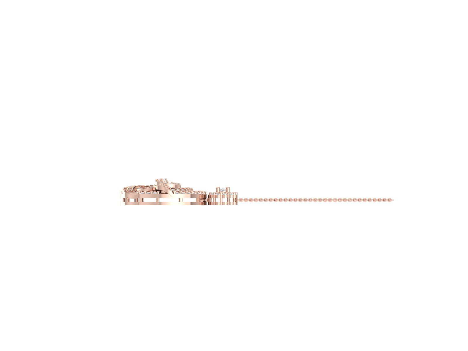 Rose Gold Diamond Spiral Pendant with Leaf Motif | Nature-Inspired Luxury