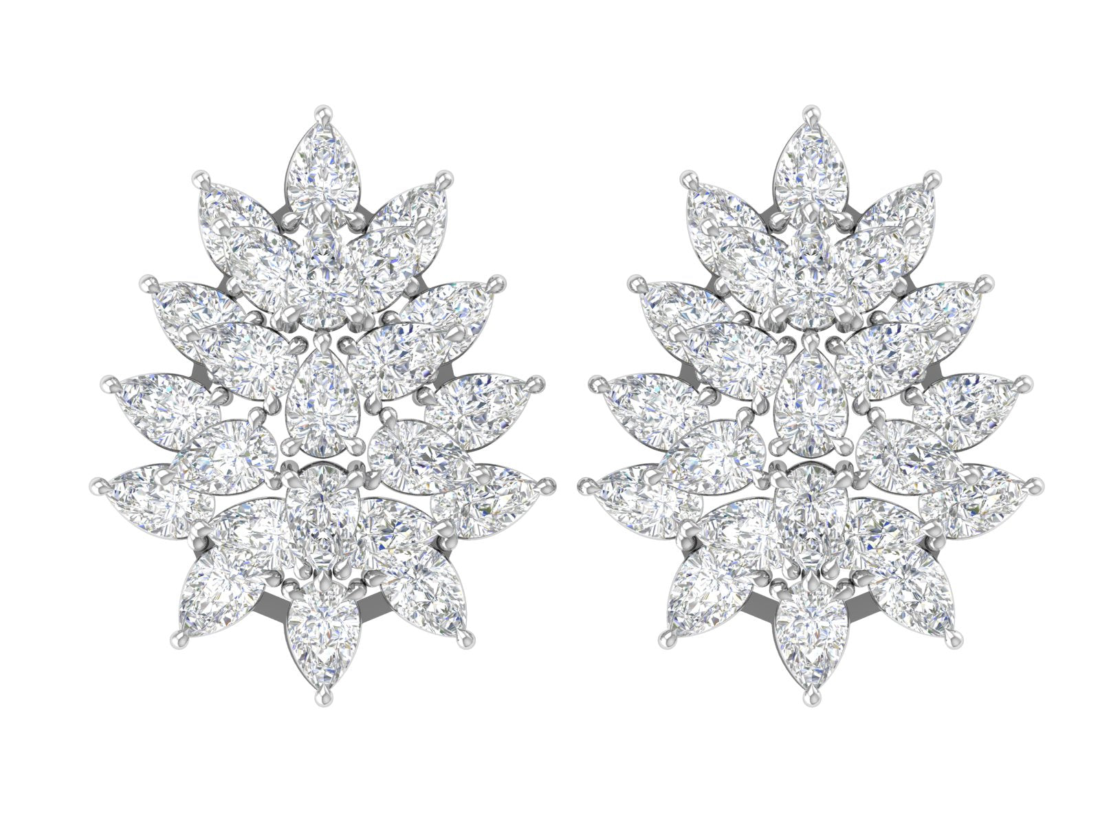 Elysian Bloom – Marquise & Pear Cut Diamond Earrings