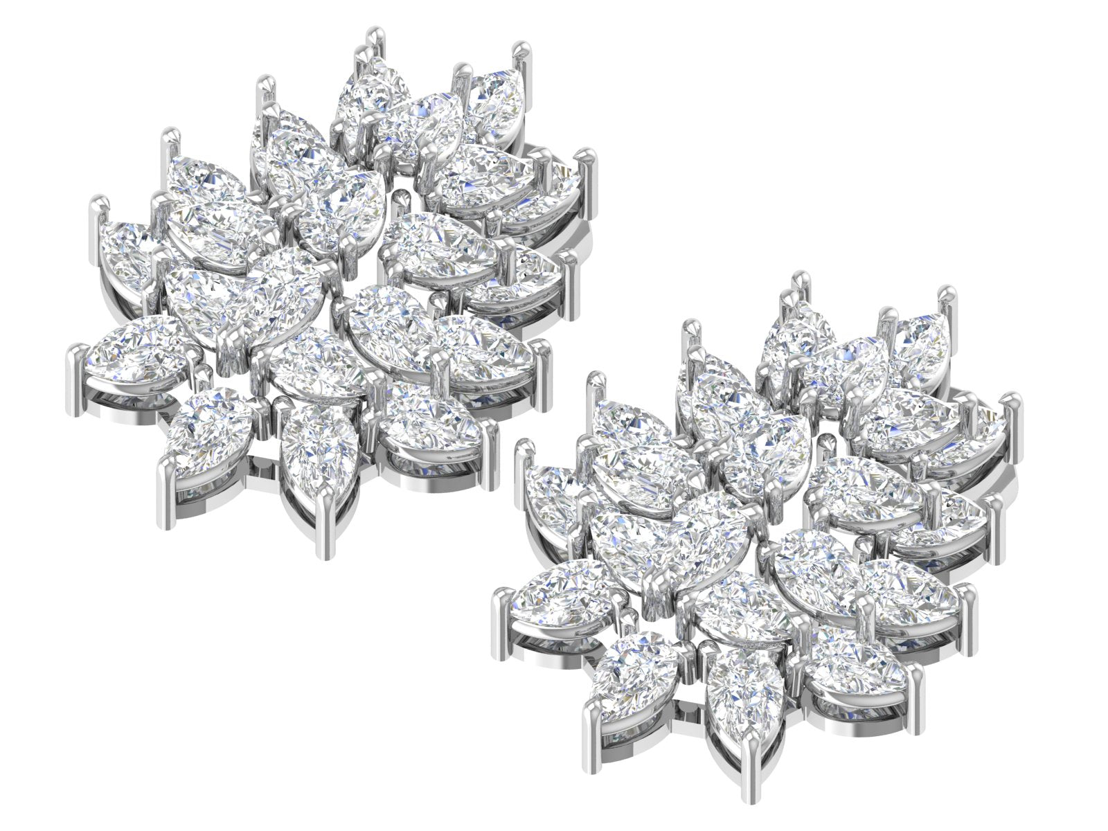 Elysian Bloom – Marquise & Pear Cut Diamond Earrings