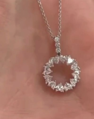 Eternal Embrace – 14K Gold Heart Halo Diamond Pendant | DS IMPEX