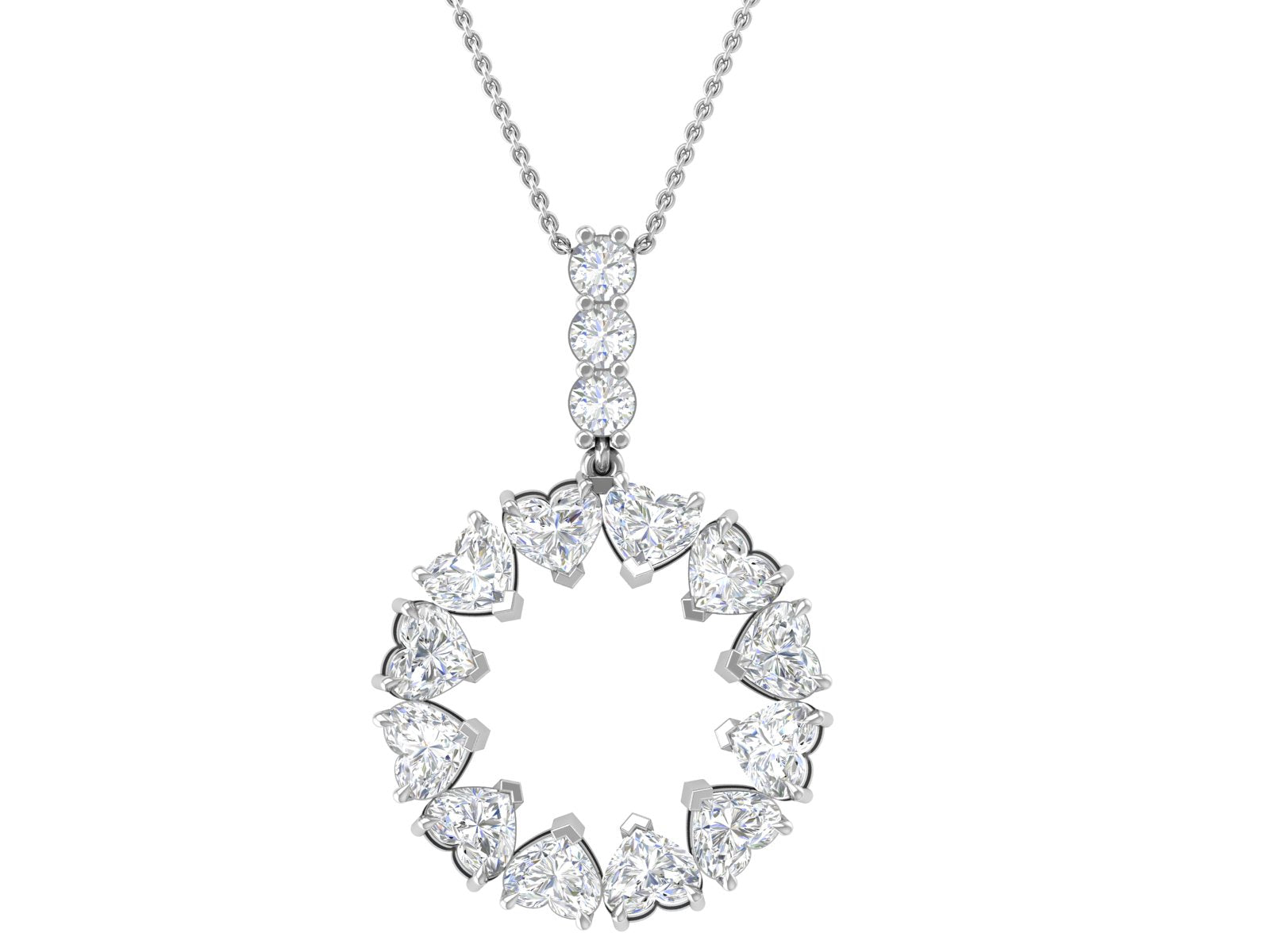 Eternal Embrace – 14K Gold Heart Halo Diamond Pendant | DS IMPEX