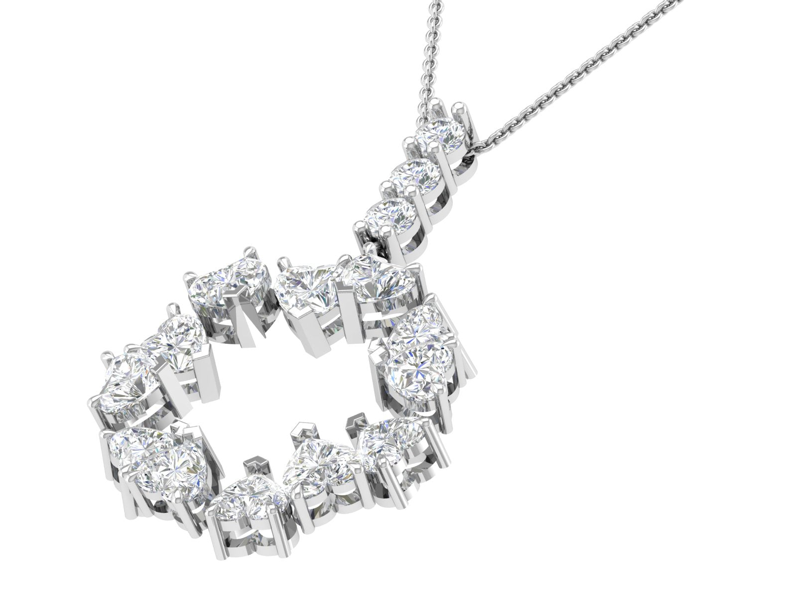 Eternal Embrace – 14K Gold Heart Halo Diamond Pendant | DS IMPEX