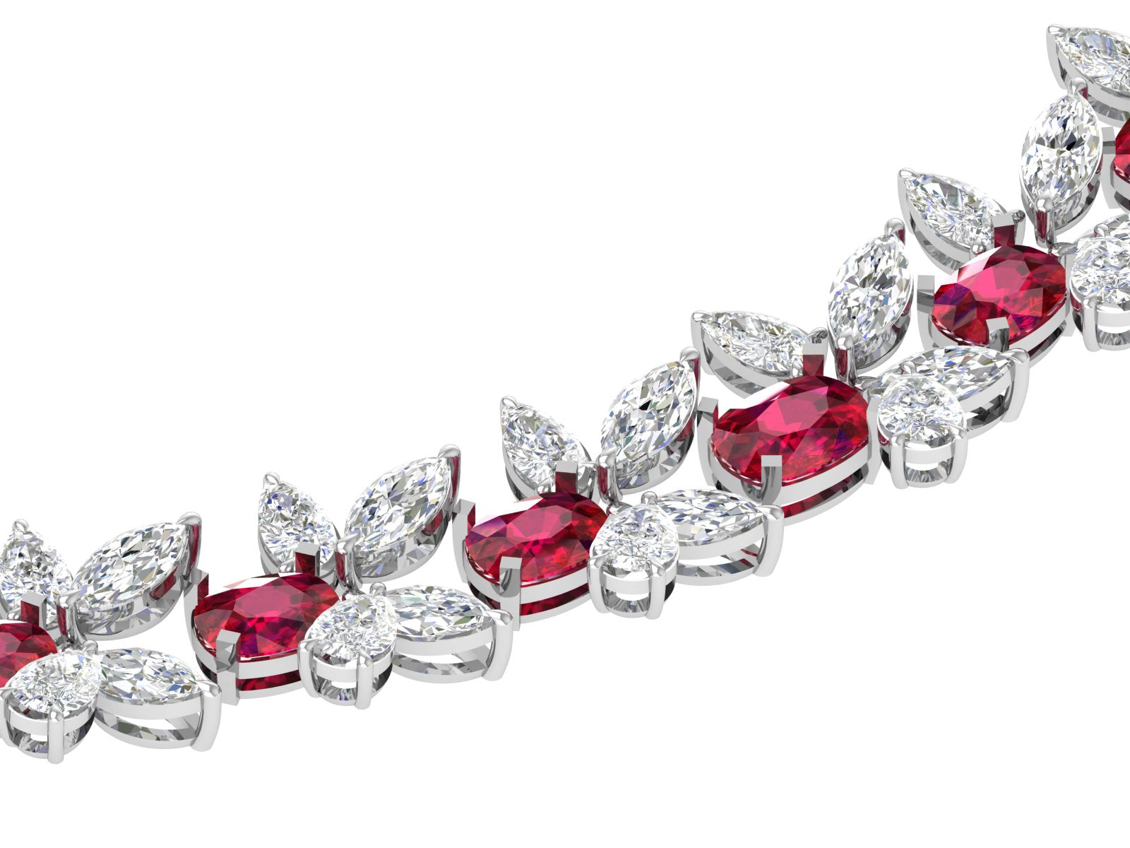 Ruby Bloom – Floral Ruby & Diamond Necklace | DS IMPEX Signature Collection