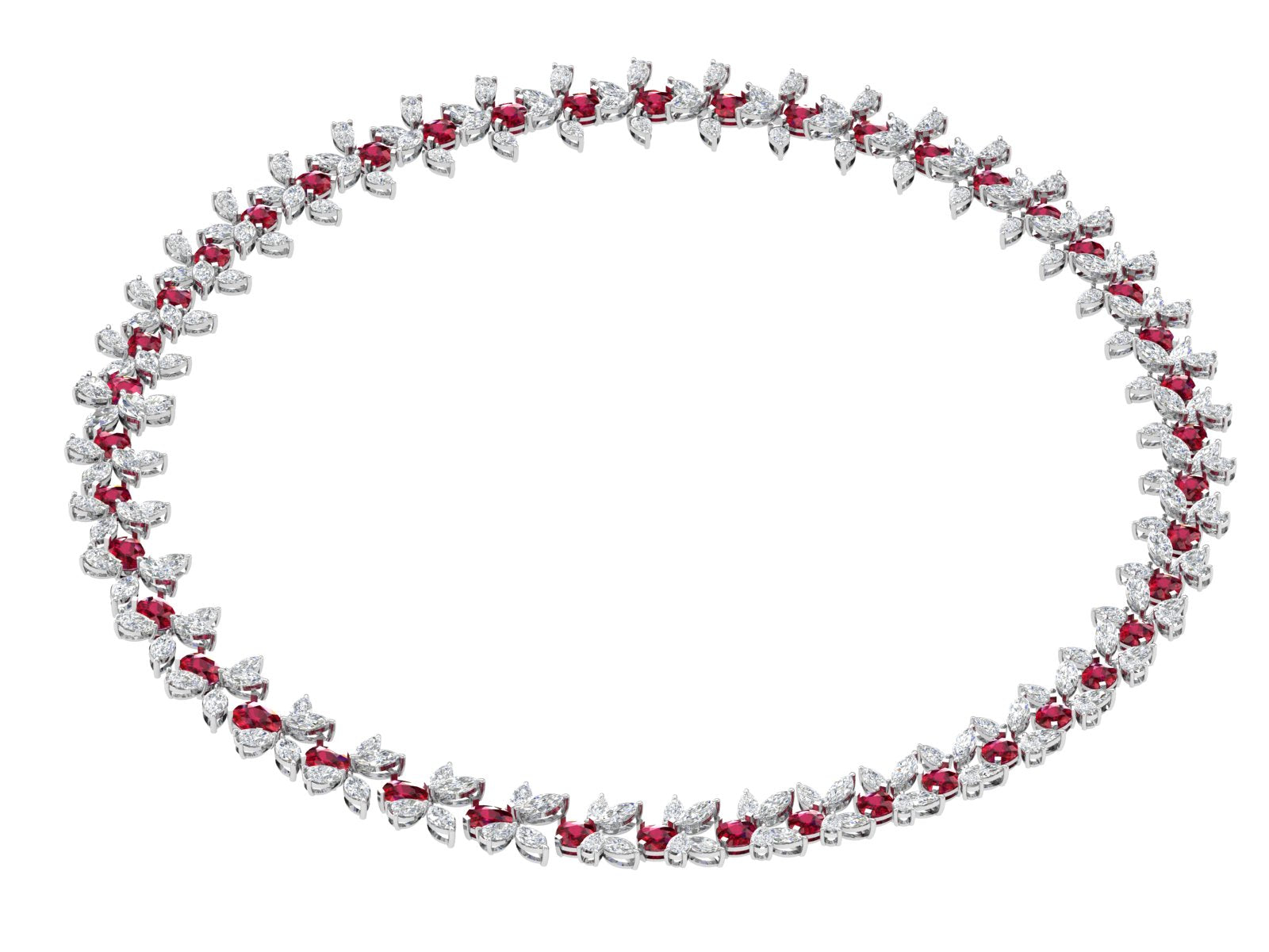 Ruby Bloom – Floral Ruby & Diamond Necklace | DS IMPEX Signature Collection