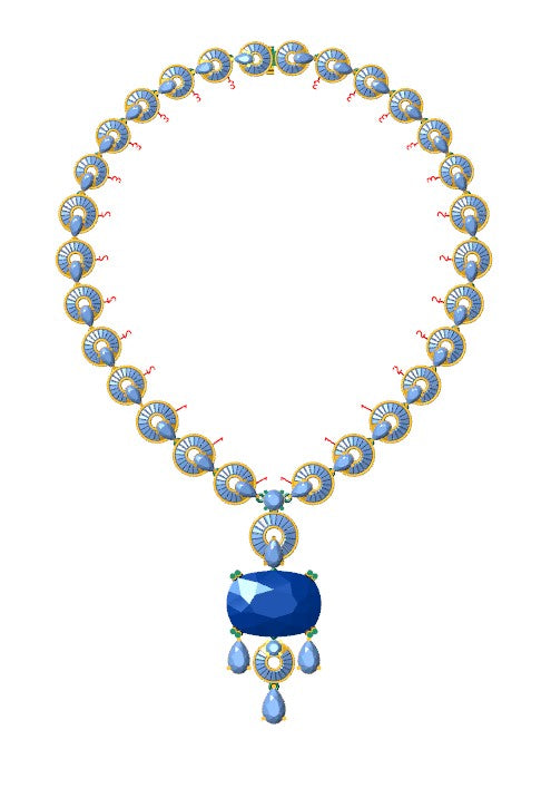 Midnight Majesty – Sapphire & Diamond Designer Necklace | DS IMPEX Exclusive