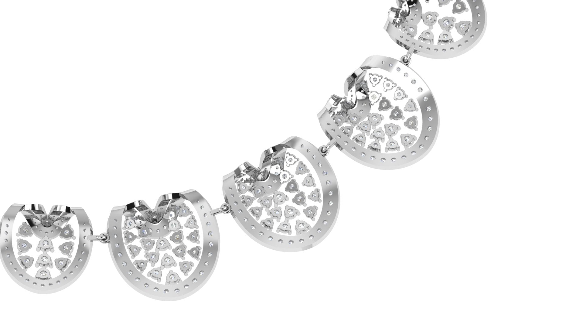 Heritage Radiance – White Gold Temple Motif Choker Necklace | DS IMPEX Couture