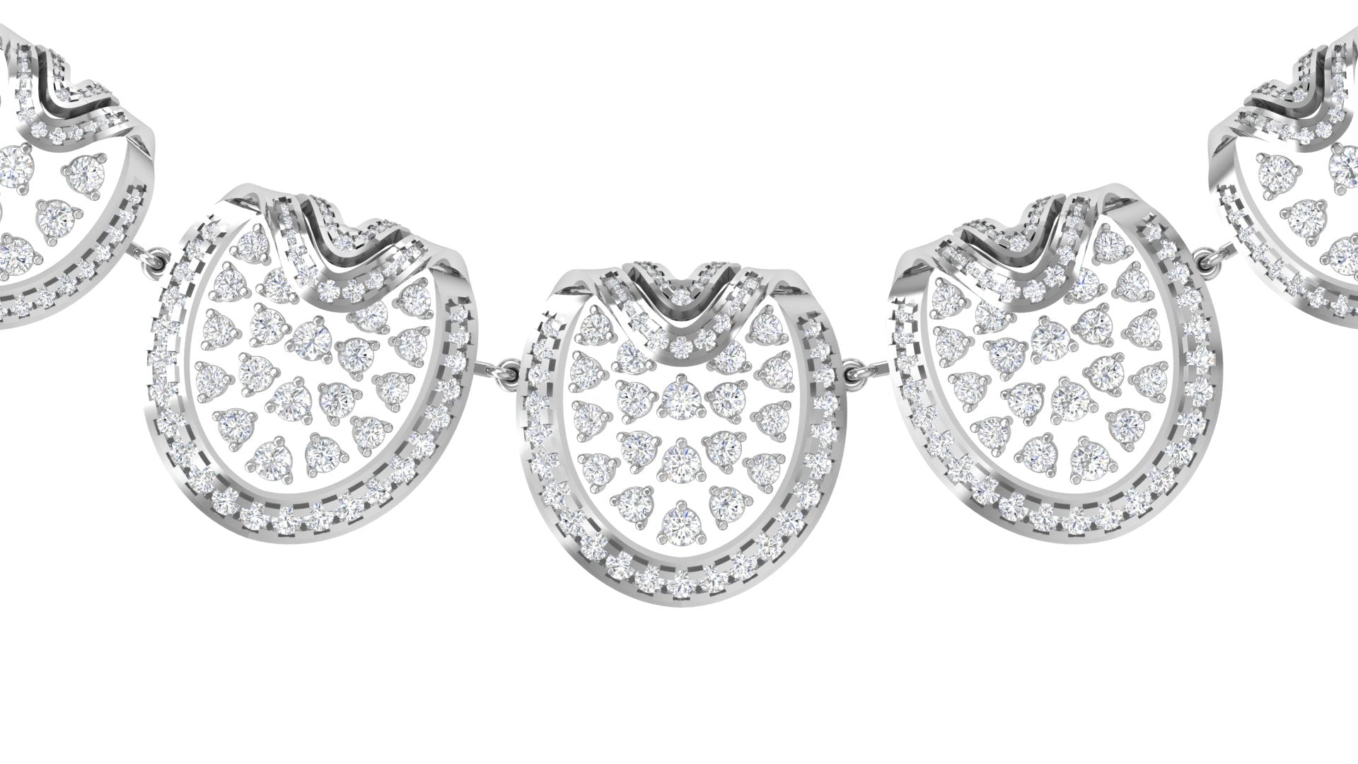 Heritage Radiance – White Gold Temple Motif Choker Necklace | DS IMPEX Couture