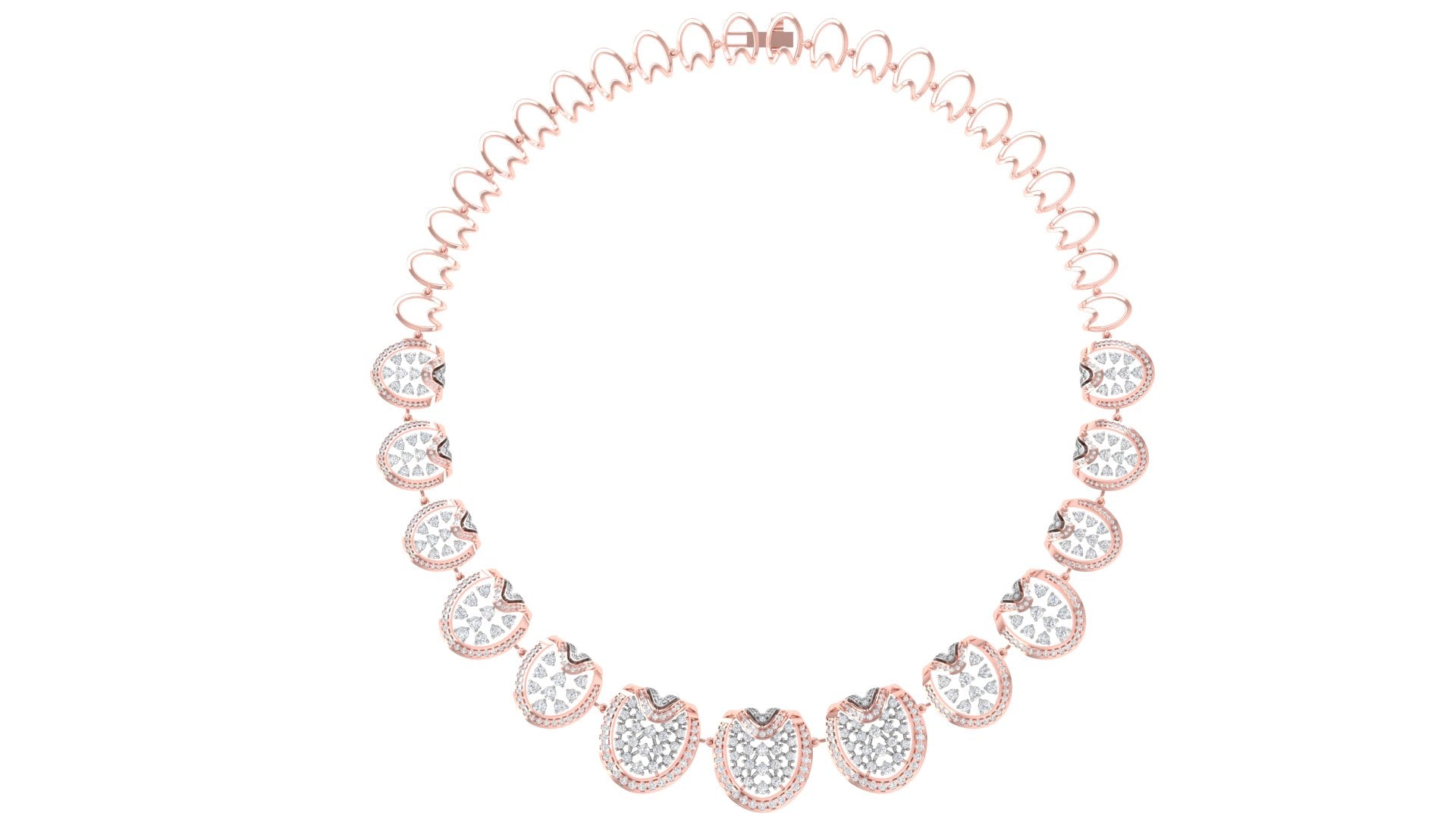 Heritage Radiance – White Gold Temple Motif Choker Necklace | DS IMPEX Couture