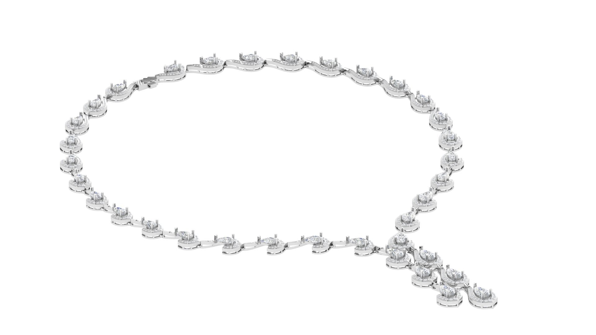 Diamond Drift – Elegant Y-Drop Diamond Necklace | DS IMPEX Signature Sparkle