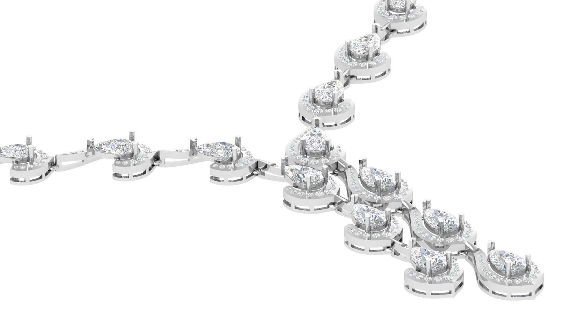Diamond Drift – Elegant Y-Drop Diamond Necklace | DS IMPEX Signature Sparkle