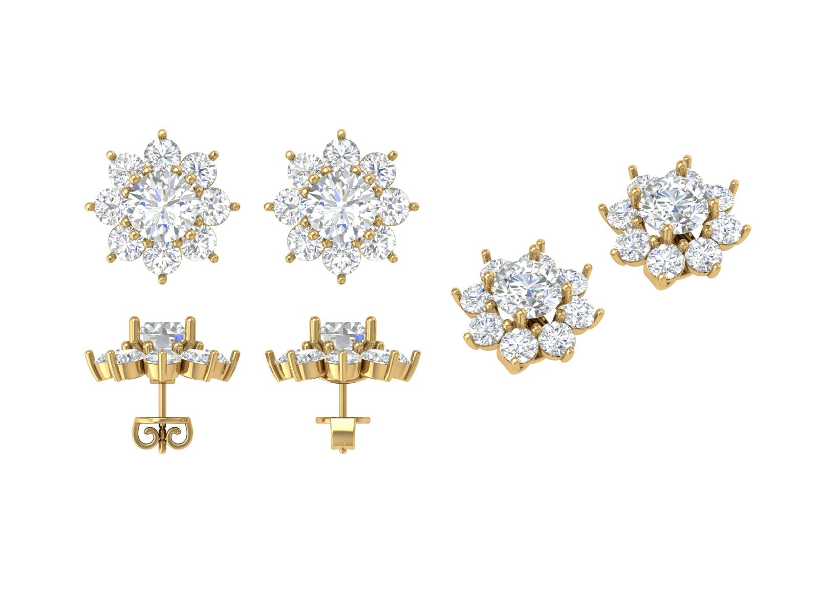 Celeste Bloom – Rose Gold Diamond Stud Earrings