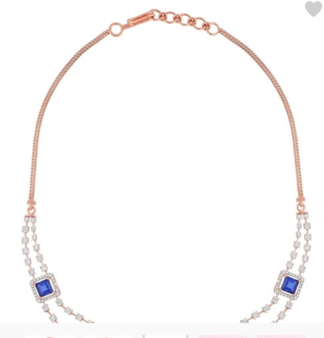 Royal Sapphire Radiance Necklace – A Regal Symphony in Rose Gold 🔹