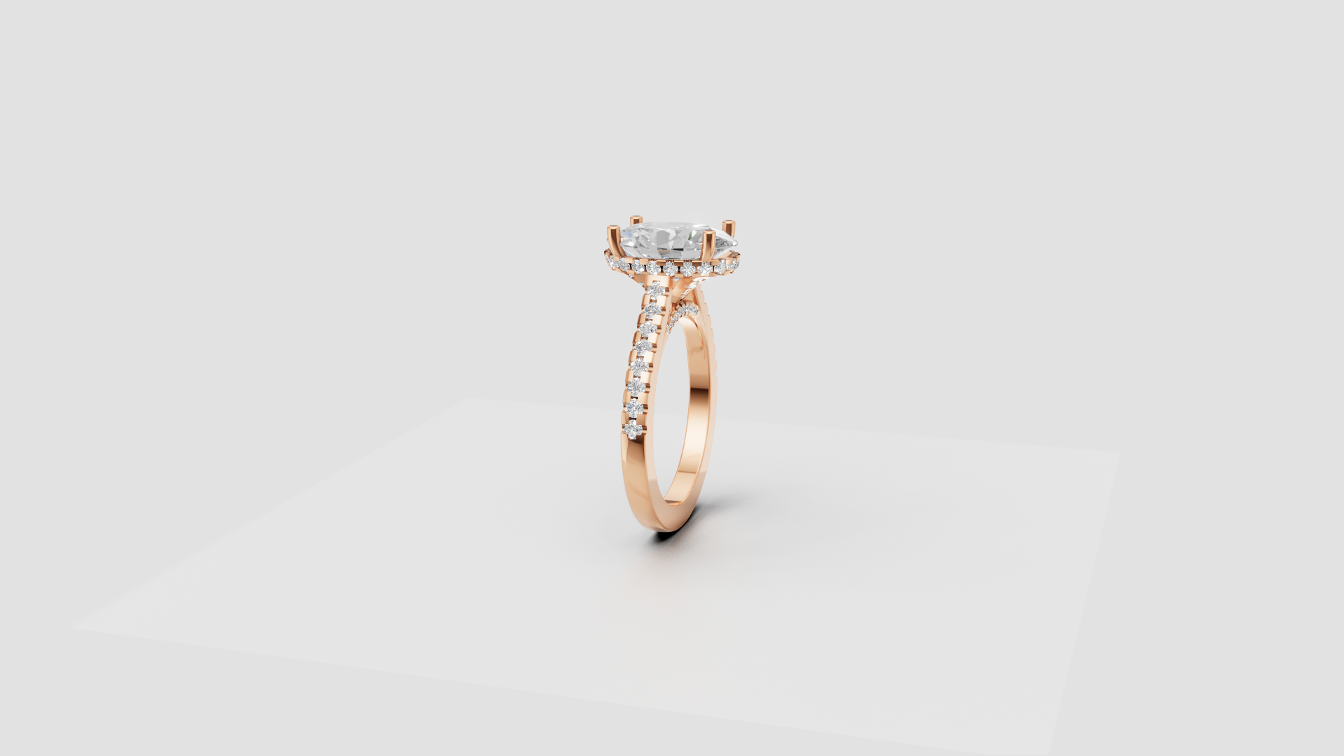 🌹 Rose Radiance – Oval Solitaire Diamond Ring | DS IMPEX Signature