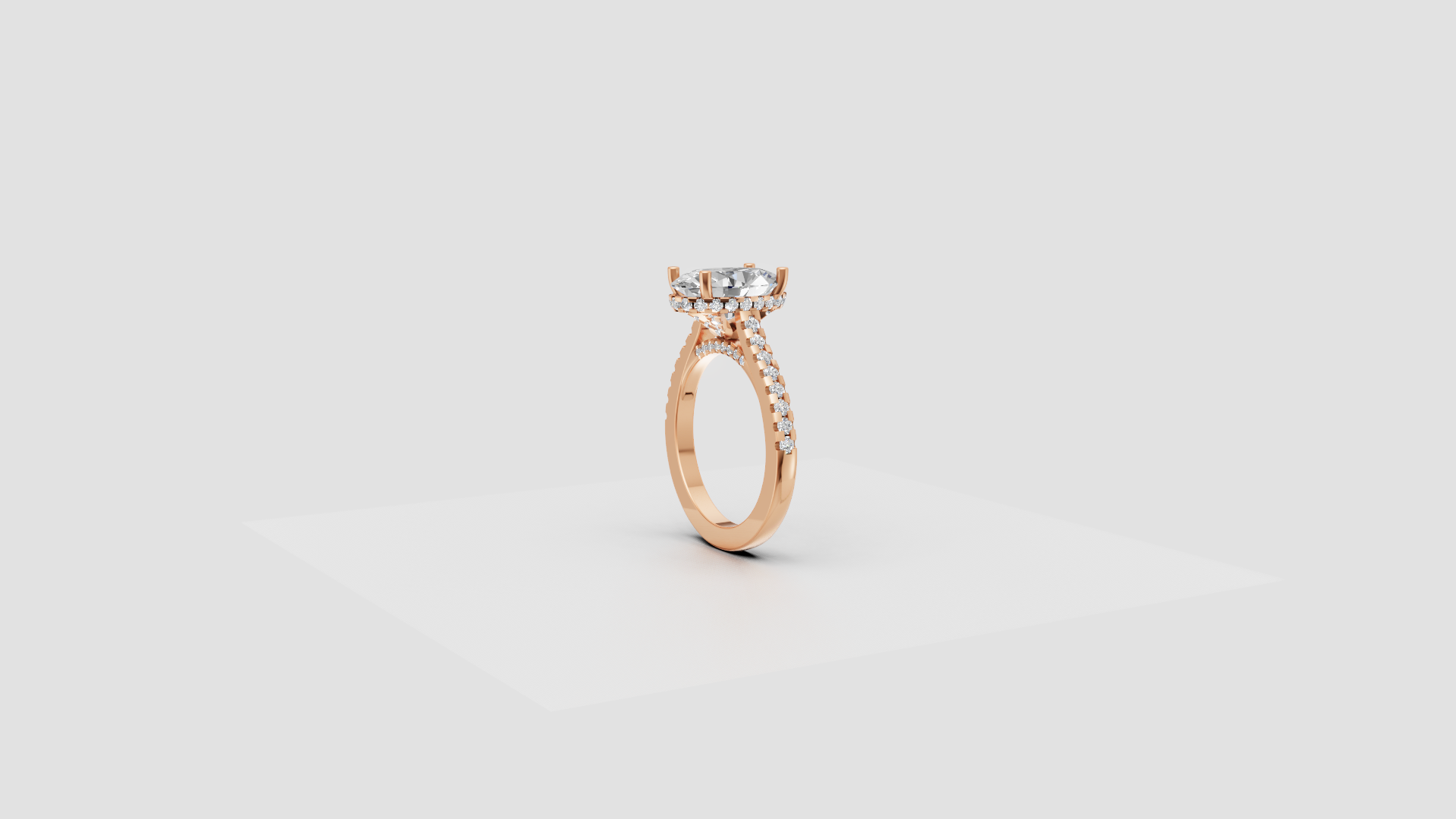 🌹 Rose Radiance – Oval Solitaire Diamond Ring | DS IMPEX Signature
