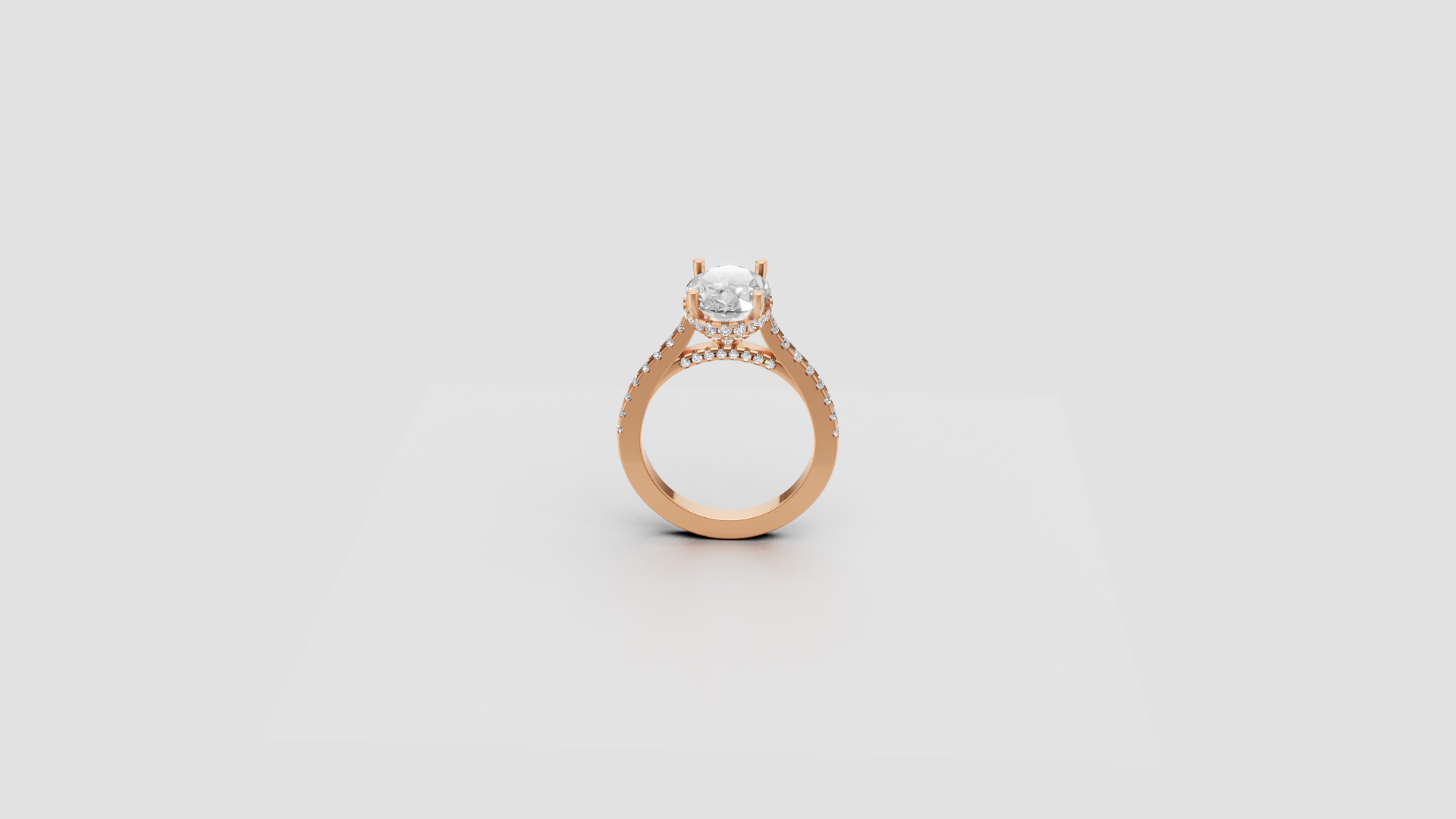 🌹 Rose Radiance – Oval Solitaire Diamond Ring | DS IMPEX Signature