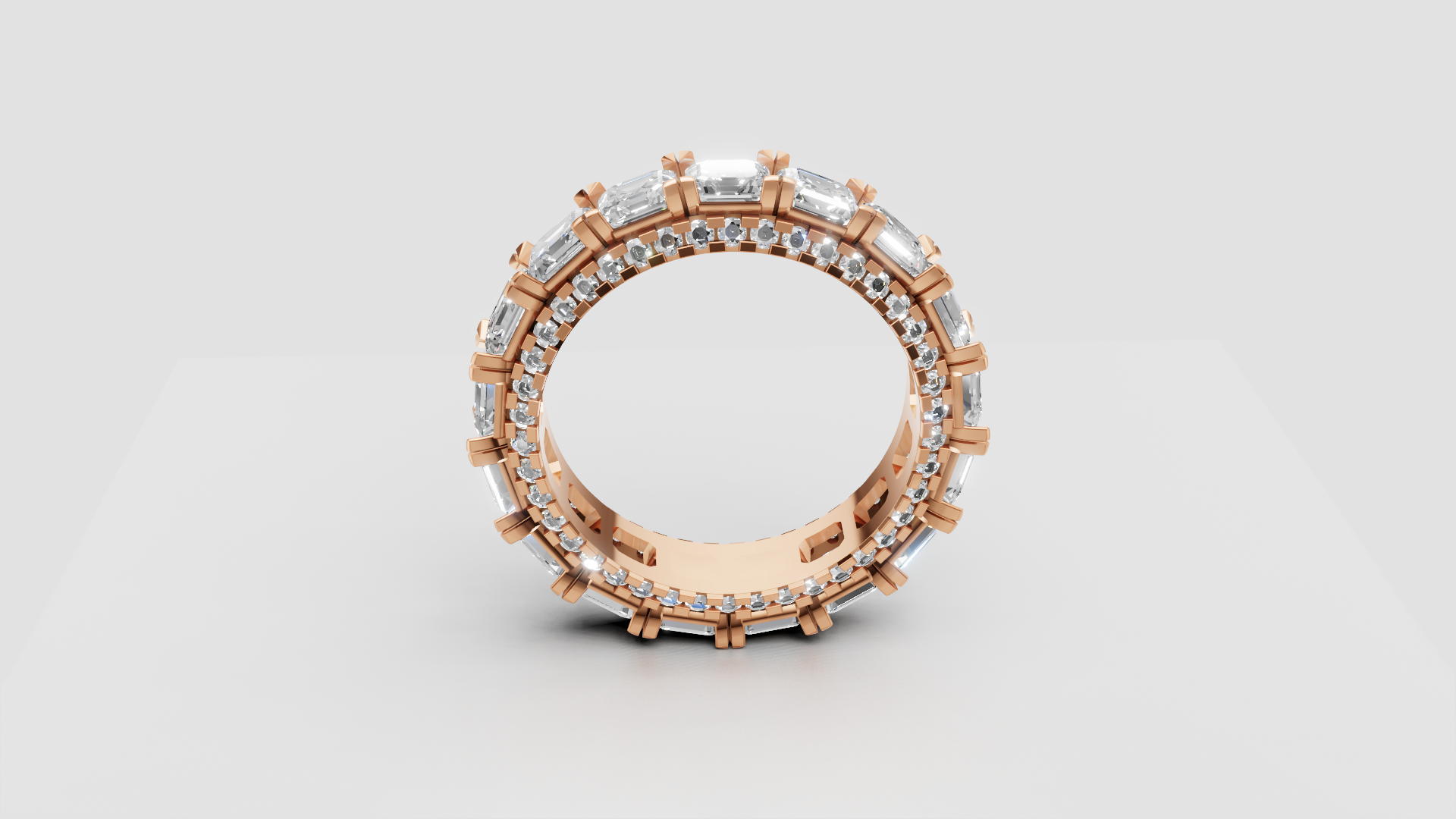 ✨ Eternal Glow – Emerald Cut Full Eternity Band | DS IMPEX Signature