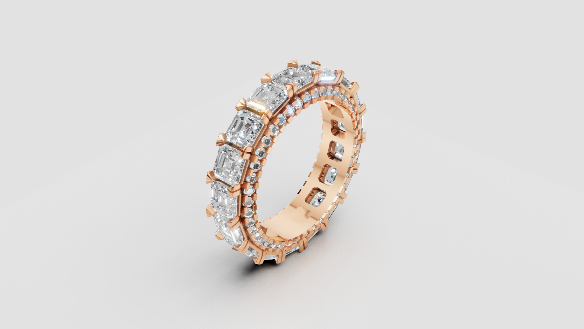 ✨ Eternal Glow – Emerald Cut Full Eternity Band | DS IMPEX Signature