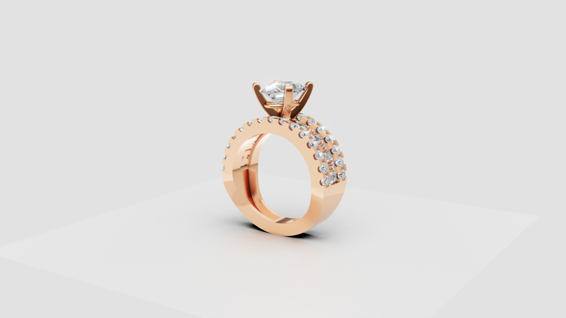 💍 Majestic Spark – Oval Solitaire Diamond Ring with Double Pave Band | DS IMPEX Signature