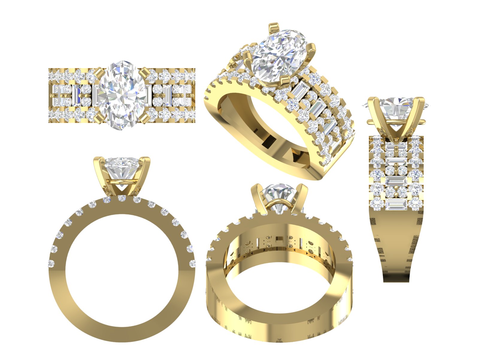 💍 Majestic Spark – Oval Solitaire Diamond Ring with Double Pave Band | DS IMPEX Signature