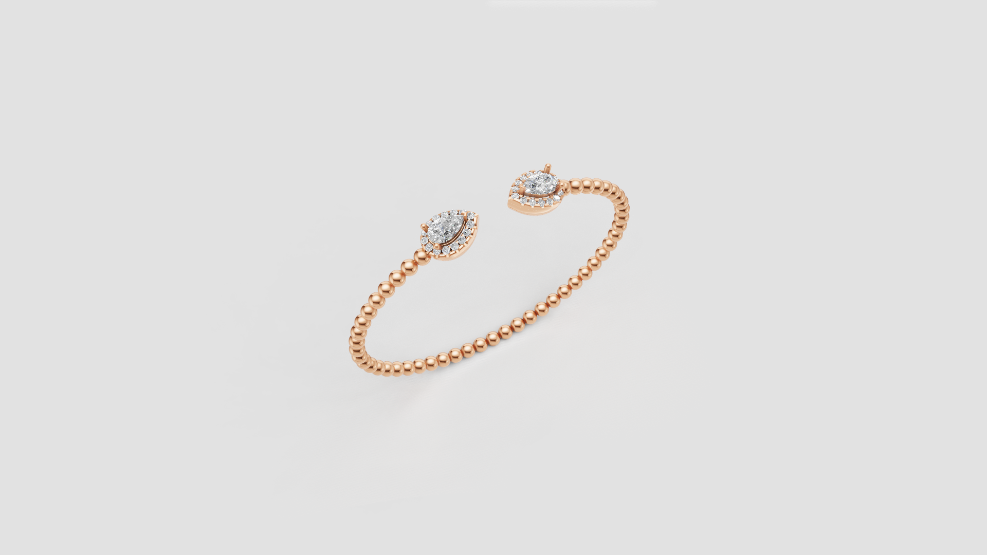 ✨ Pear Elegance – Diamond Open Beaded Bracelet | DS IMPEX Signature