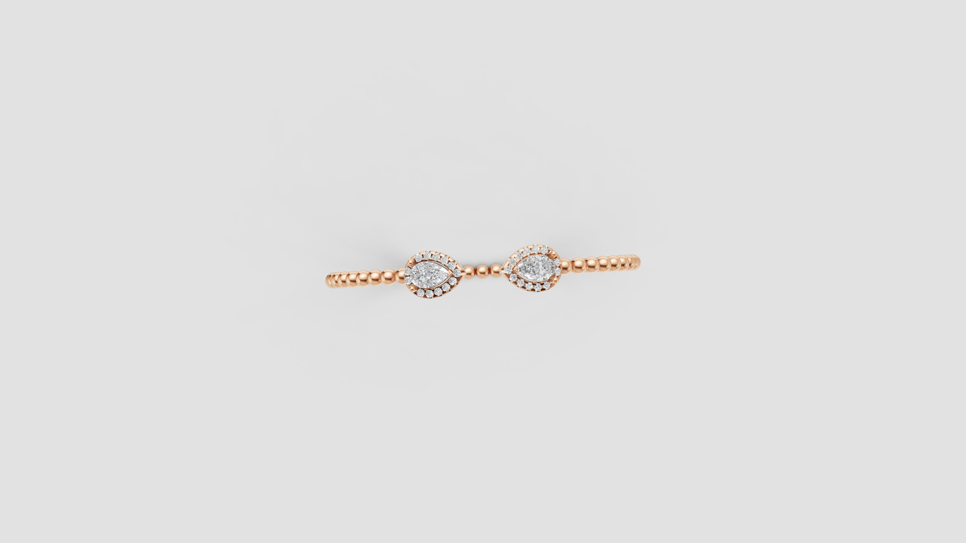 ✨ Pear Elegance – Diamond Open Beaded Bracelet | DS IMPEX Signature
