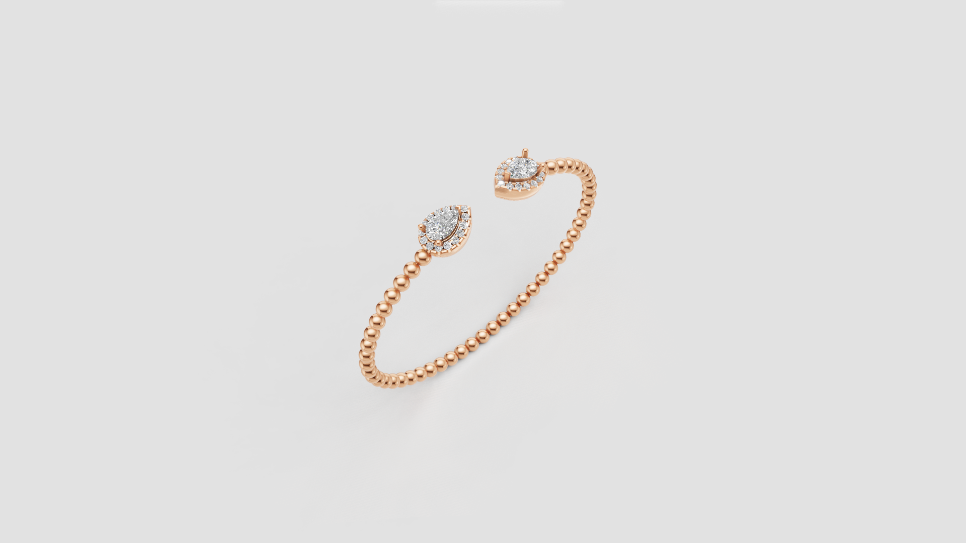 ✨ Pear Elegance – Diamond Open Beaded Bracelet | DS IMPEX Signature
