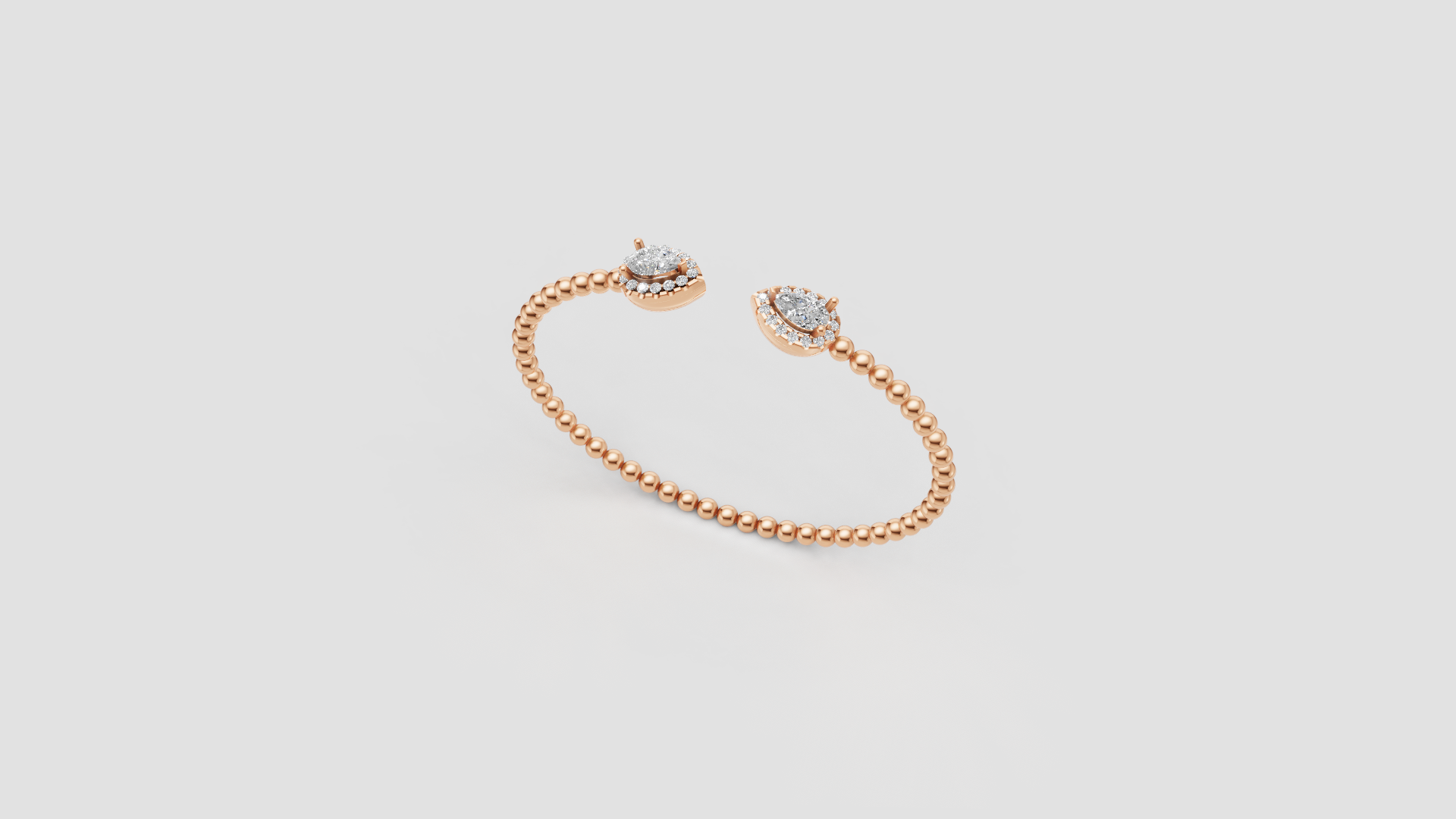 ✨ Pear Elegance – Diamond Open Beaded Bracelet | DS IMPEX Signature