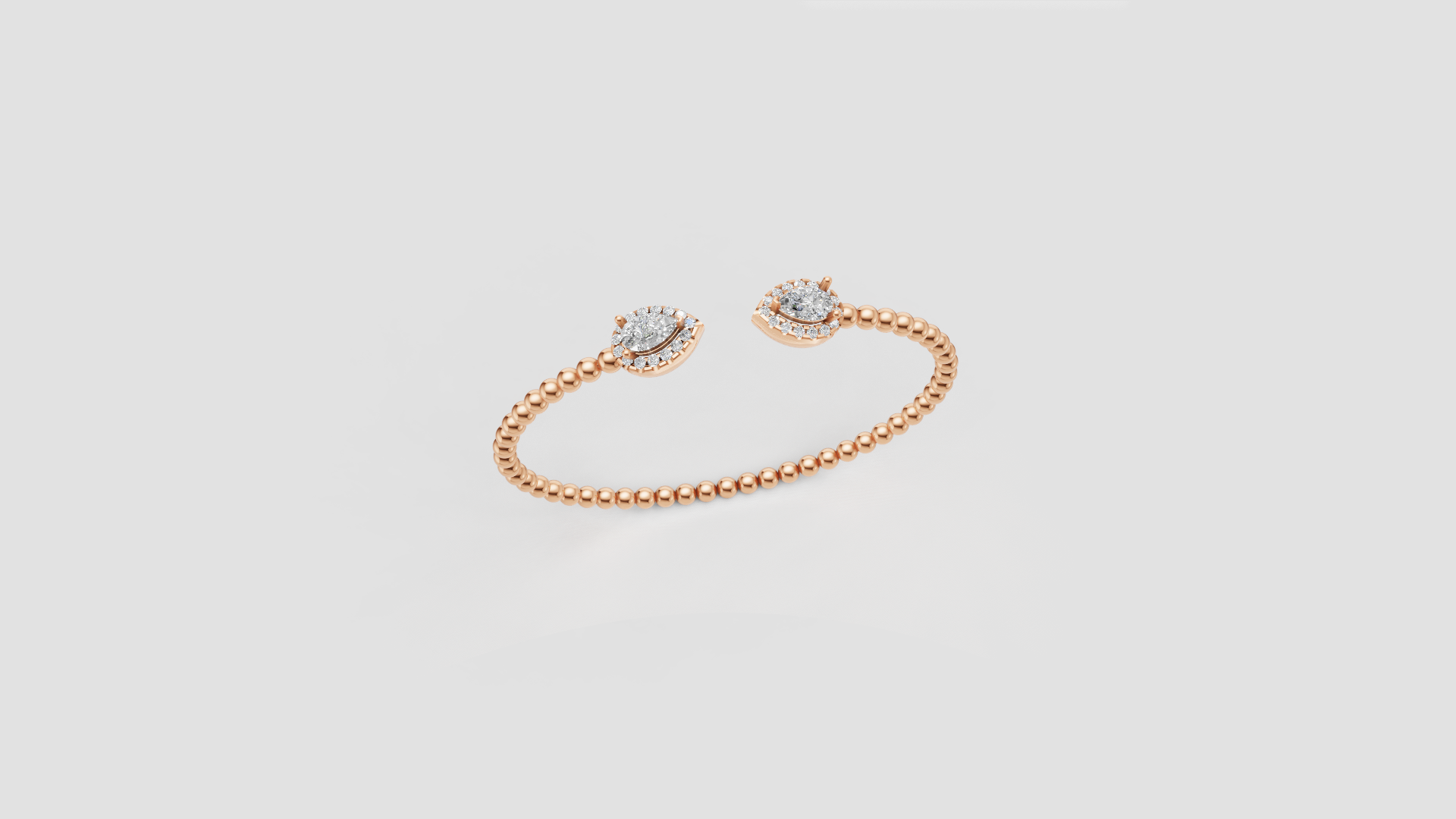 ✨ Pear Elegance – Diamond Open Beaded Bracelet | DS IMPEX Signature