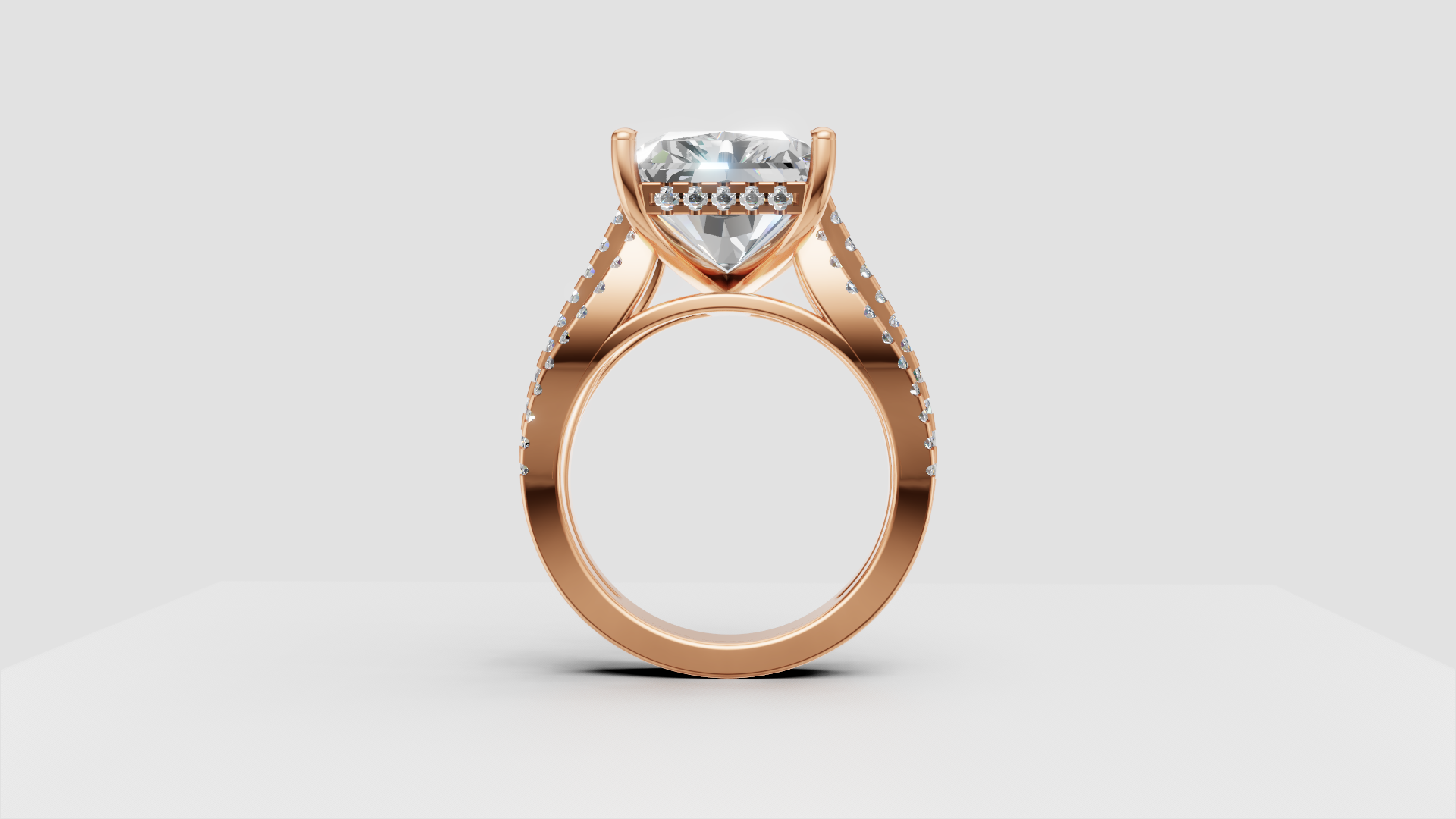 💍 Regal Brilliance – Emerald-Cut Solitaire Diamond Ring | DS IMPEX Signature