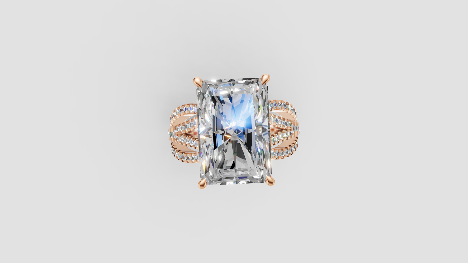 💍 Regal Brilliance – Emerald-Cut Solitaire Diamond Ring | DS IMPEX Signature